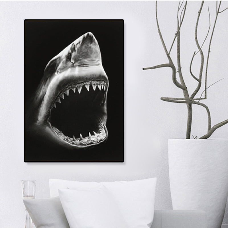 Photographs Modern Style Canvas Art with Wild Animal Pattern in Dark Color for Home