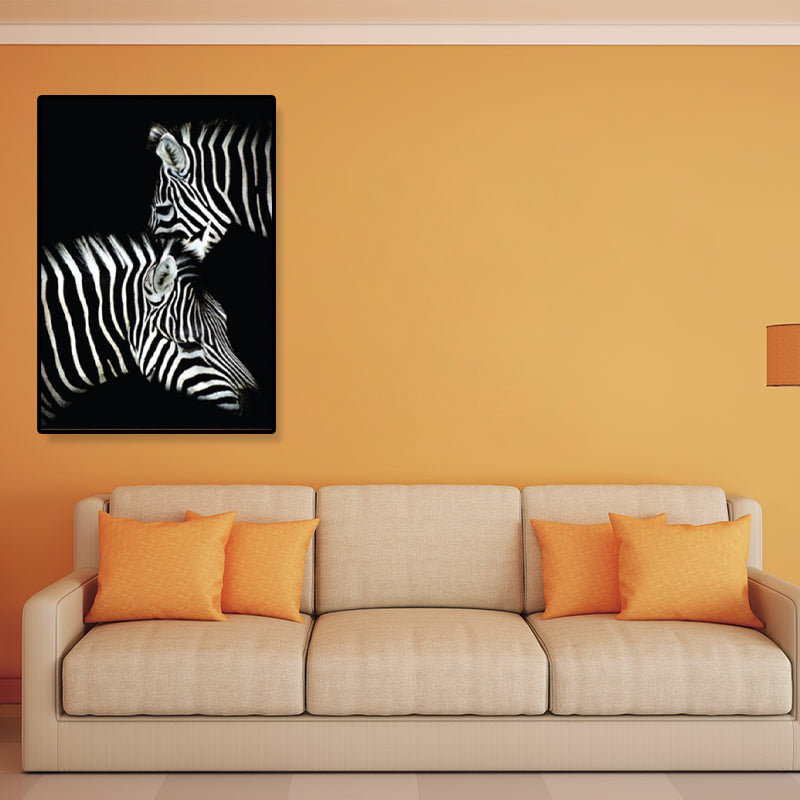 Photographs Modern Style Canvas Art with Wild Animal Pattern in Dark Color for Home