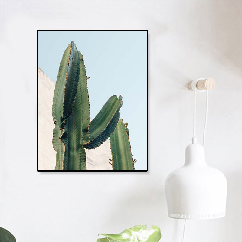 Photography Print Cactus Pattern Wall Art Decor Dining Room Botany Canvas in Green