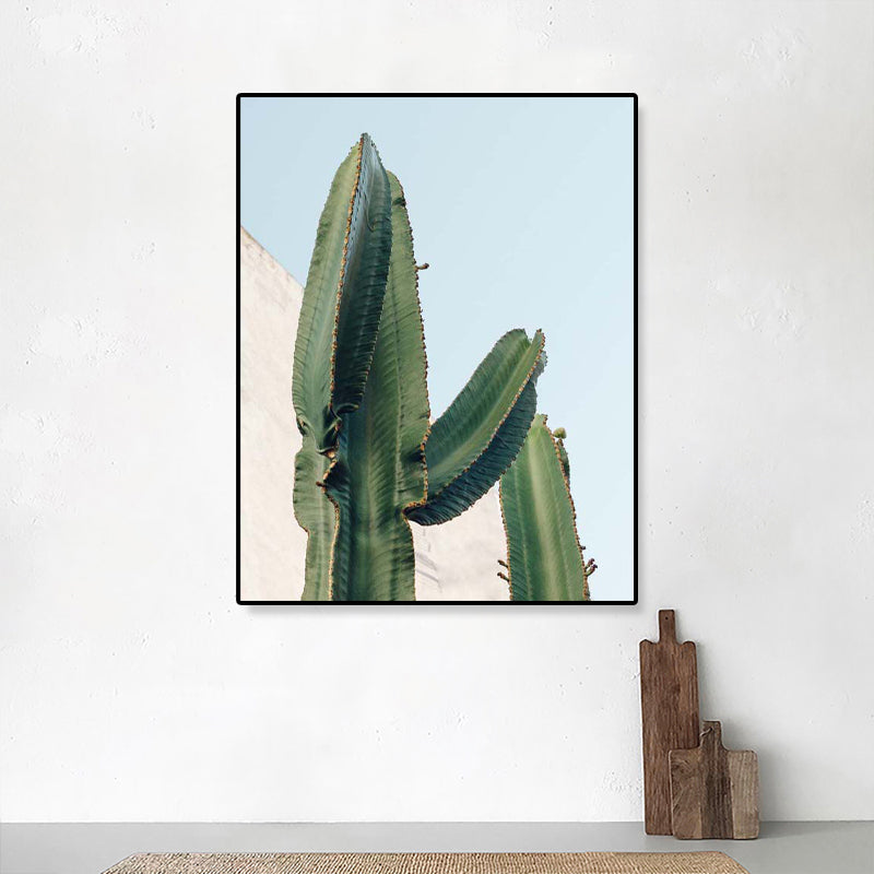 Photography Print Cactus Pattern Wall Art Decor Dining Room Botany Canvas in Green