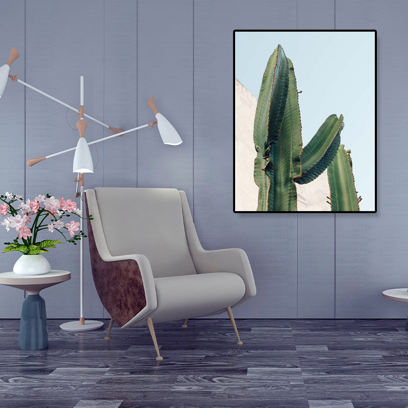 Photography Print Cactus Pattern Wall Art Decor Dining Room Botany Canvas in Green