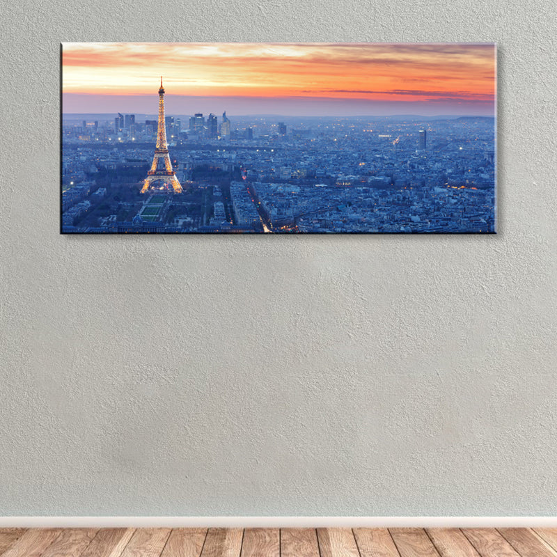 Light Color Landmark View Painting Photography Global Inspired Textured Canvas for Parlor