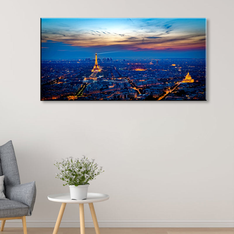 Light Color Landmark View Painting Photography Global Inspired Textured Canvas for Parlor