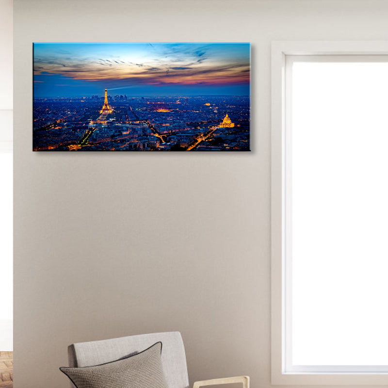 Light Color Landmark View Painting Photography Global Inspired Textured Canvas for Parlor