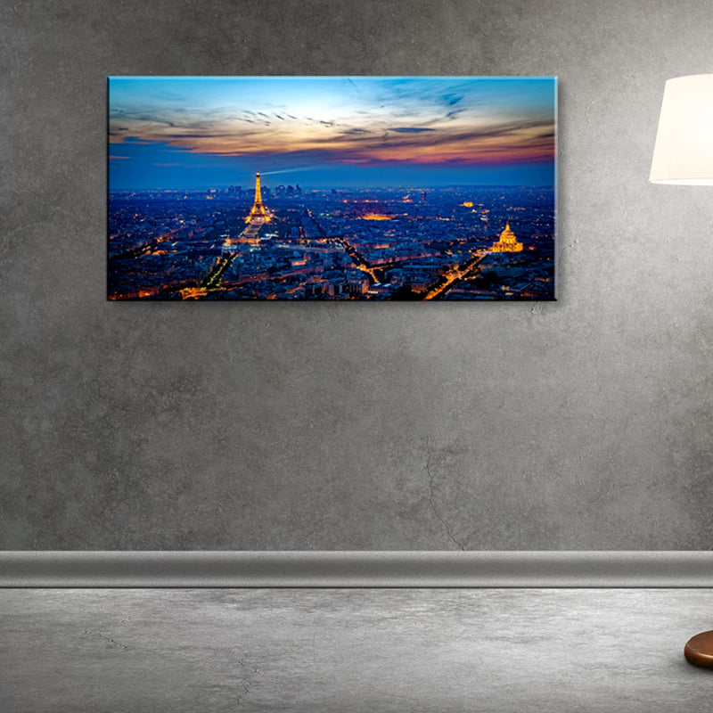 Light Color Landmark View Painting Photography Global Inspired Textured Canvas for Parlor