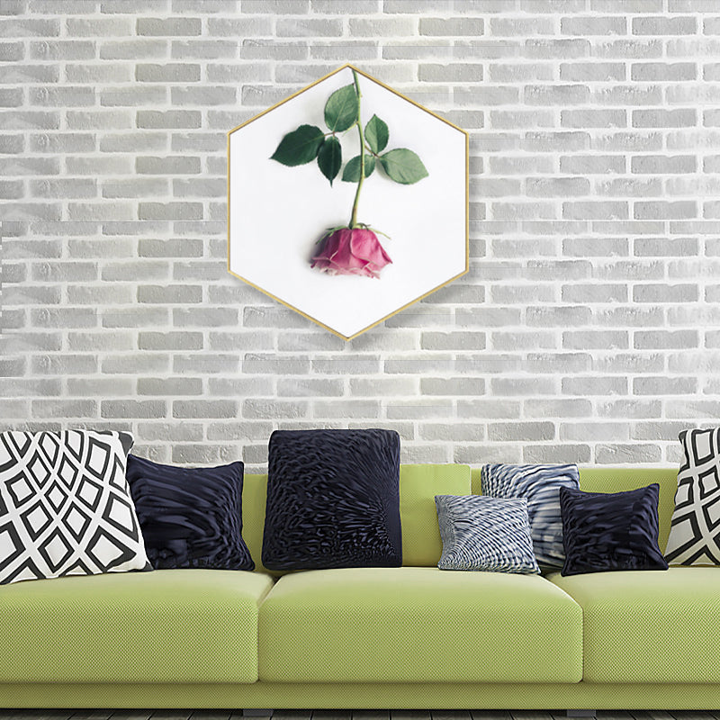 Photo Print Rose Blossom Canvas Light Color Scandinavian Wall Decor for Sitting Room