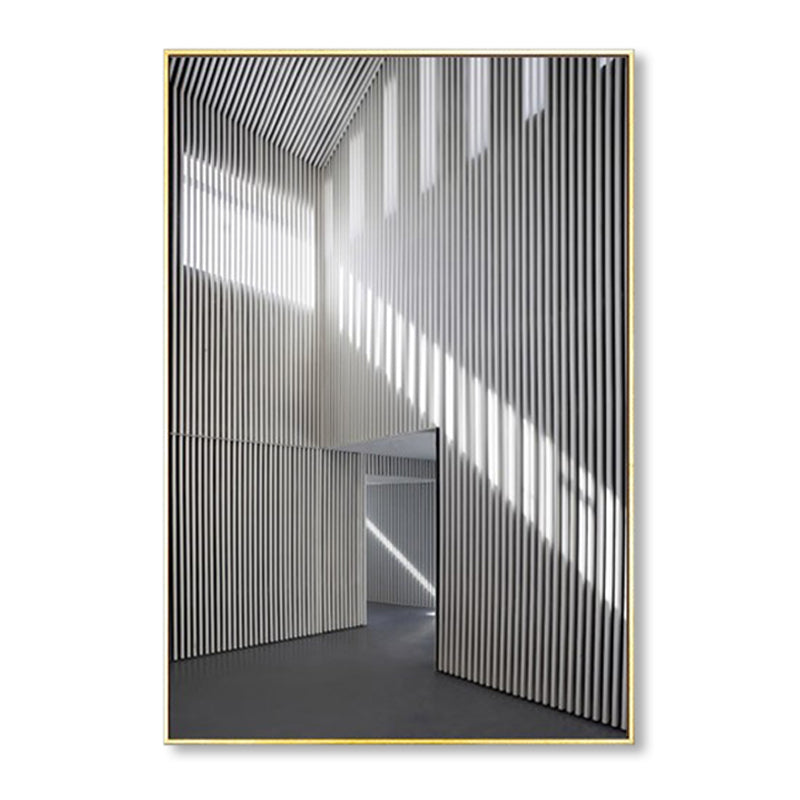 Photo Hallway Canvas Contemporary Style Building Painting in Light Color for Study Room