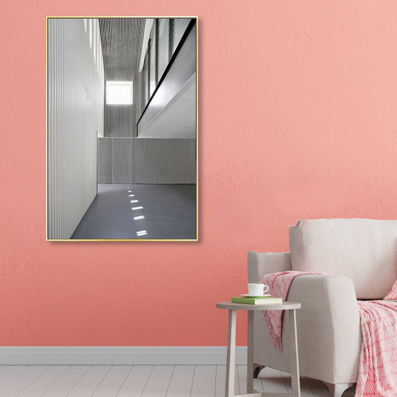 Photo Hallway Canvas Contemporary Style Building Painting in Light Color for Study Room