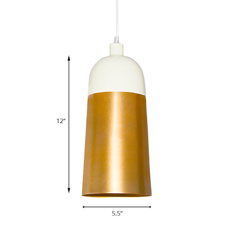 Lampe suspendue en or moderne avec une nuance de dôme 1 tête de plafond métal