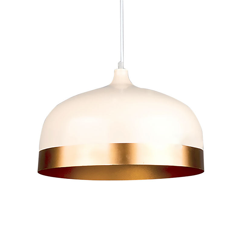 Modern Gold Hanging Lamp with Dome Shade 1 Head Metal Ceiling Pendant Light for Bedroom