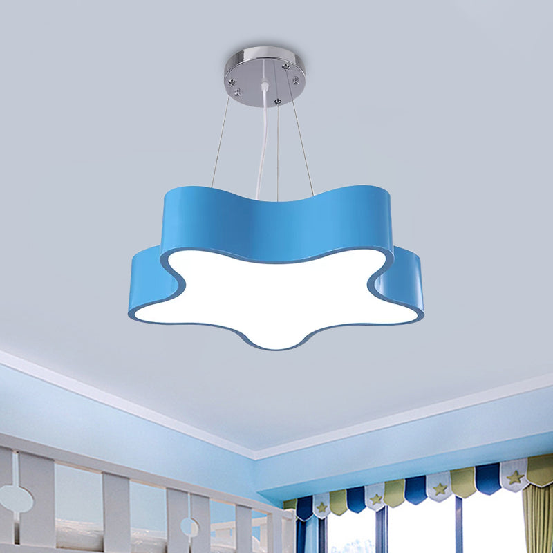 Kinderen led hanglichtkit met acrylschaduw rood/geel/blauwe ster hangende kroonluchter voor slaapkamer