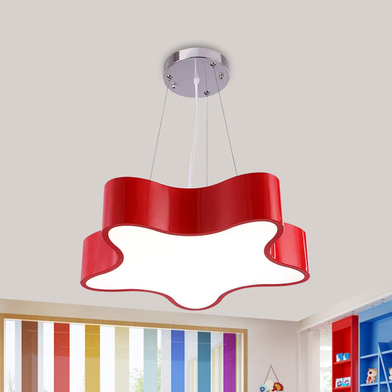 Kit di luce a ciondolo a LED per bambini con tonalità acrilica Rosso/giallo/blu lampadario sospeso per camera da letto