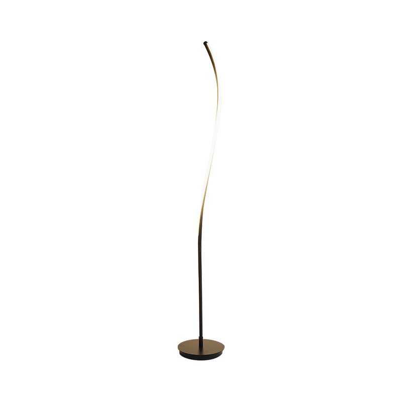 Schwarz/Weiß -Spiral -Stand -up -Lampe Moderne LED Metallic Lesebodenleuchte für Salon