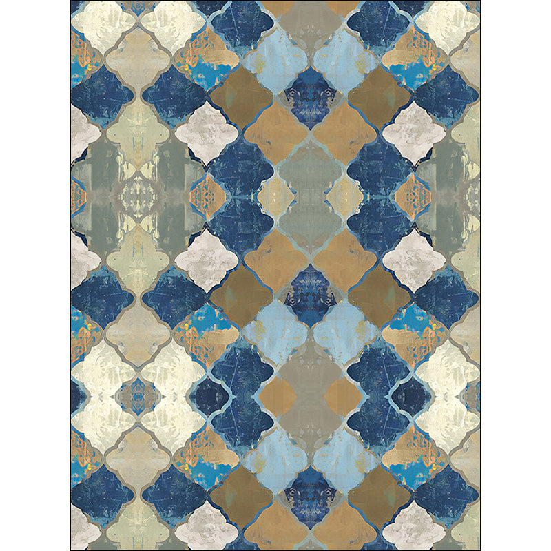 Multicolor Marokkaans gebied Rug Polyester geometrisch ooge-patroon Teken Petvriendelijk wasbaar Wasbaar Non-Slip Area Teken voor salon