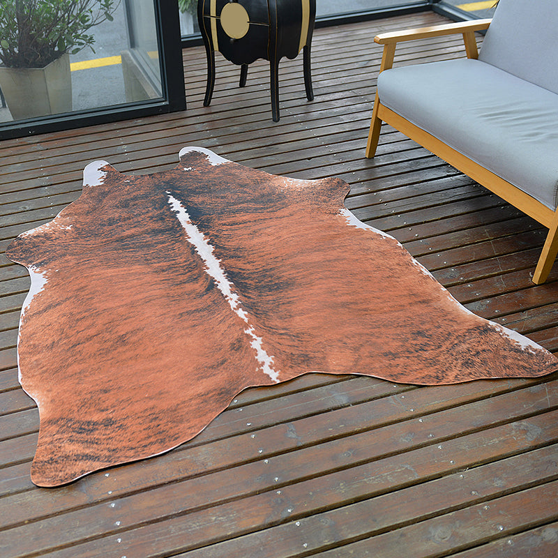 Funky Animal Skin Muster Rug Brown Nordic Teppich Polyester waschbarer nicht rutscher Haustier Teppich für Wohnzimmer