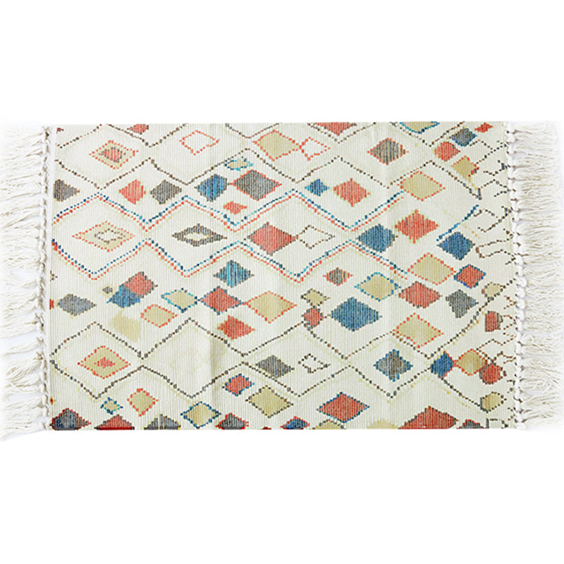 Tapis de motif tribal multicolore Coton de tapis de Southwestern Rapier sans glissement pour animaux de compagnie convivial pour le salon