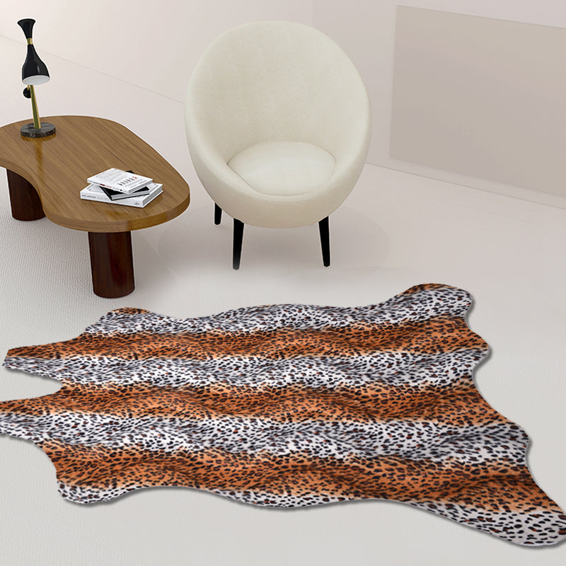 Modernismus Tiger Stripe Muster Rug Brown Polyester Teppich nicht rutschtierfreundlich waschbarer Teppich für Wohnzimmer