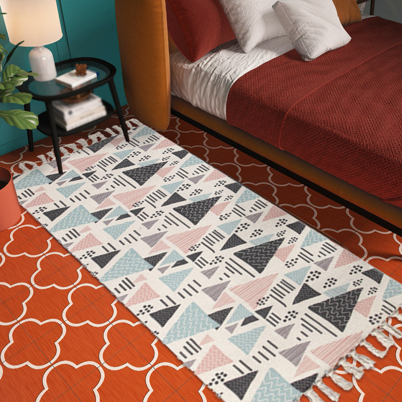 Boheemse tribaal geometrisch patroon Tapijt tapijt veelkleurig katoen Tapijt niet-slip Pet Friendly Washable Area Tapijt voor slaapkamer