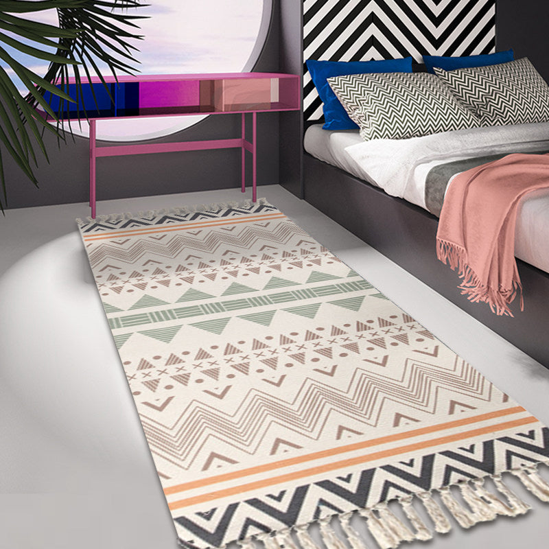 Boheemse tribaal geometrisch patroon Tapijt tapijt veelkleurig katoen Tapijt niet-slip Pet Friendly Washable Area Tapijt voor slaapkamer
