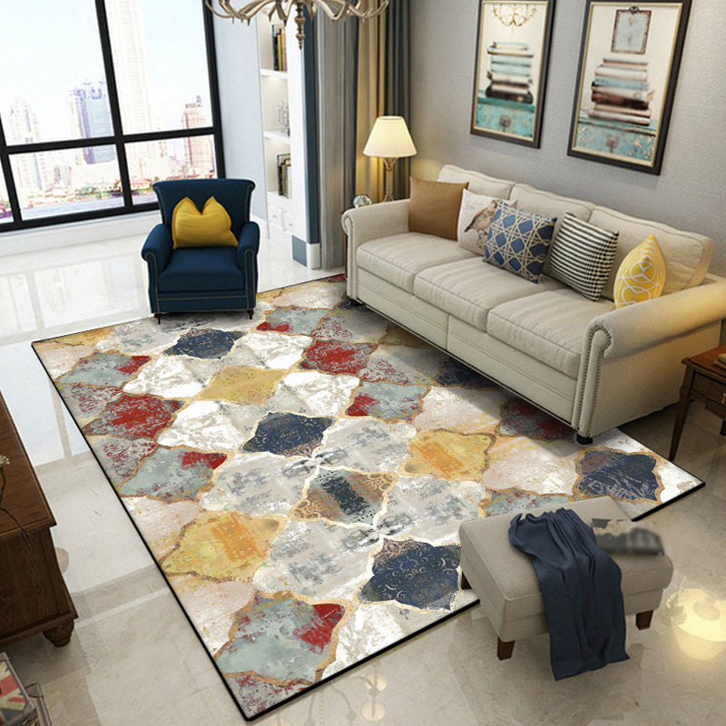 Multicolor Ogee Geométrico Rug Interior Synthetics alfombra antideslizante de la alfombra marroquí para decoración