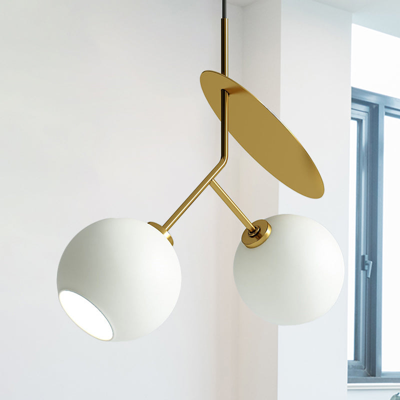 Modern Globe Pendant Lighting Open Glass Hanging Light with Metallic Circle for Restaurant