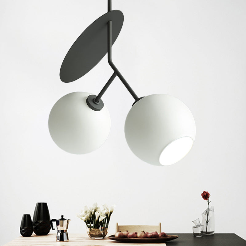 Modern Globe Pendant Lighting Open Glass Hanging Light with Metallic Circle for Restaurant