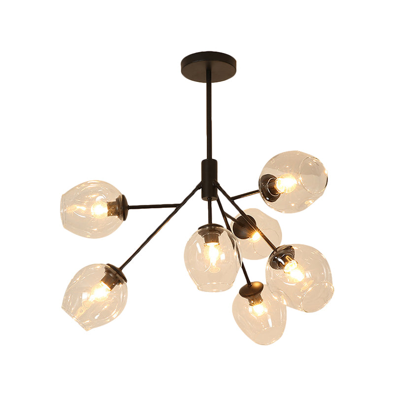 Clear Glass Branching Chandelier 7/9/13 Heads Modern Simple Ceiling Pendant Light in Gold Finish