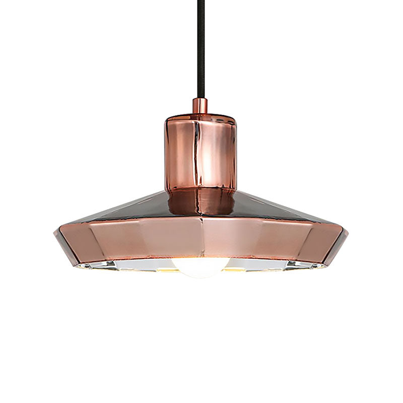 Rose Gold Mini Pendant Light over Bar Counter 1 Light Post Modern Metal Ceiling Lamp