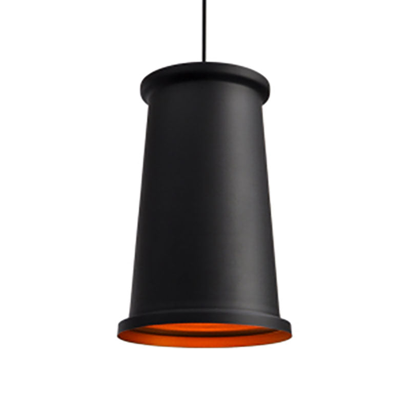 Black/White Tapered Hanging Lighting Single Light Modern Metal Ceiling Pendant for Dining Room