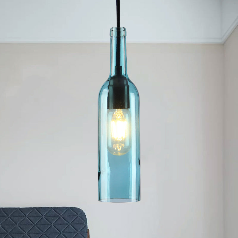 Rode/gele fles tint hangende verlichting industrieel glas 1 hoofd eetkamer hangende lamp