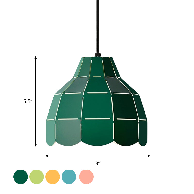 Scallop Dome Light Light Macaron Metal 1 Rose clair / jaune / pendentif bleu pour le salon