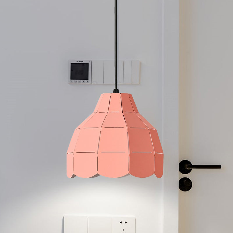 Scallop Dome Light Light Macaron Metal 1 Rose clair / jaune / pendentif bleu pour le salon