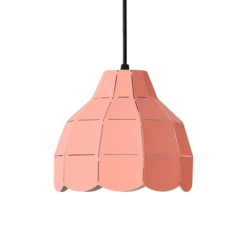 Scallop Dome Light Light Macaron Metal 1 Rose clair / jaune / pendentif bleu pour le salon