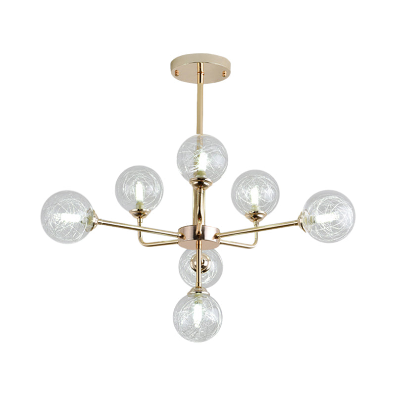 Post Modern Orb Chandelier 7/9/13 Lights Glass Shade Hanging Lamp in Gold Finish