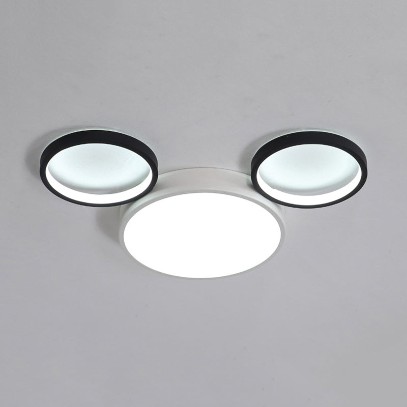 Mouse Shaped Ceiling Lamp Simple Style Acrylic Flush Mount Light in White for Child Bedroom