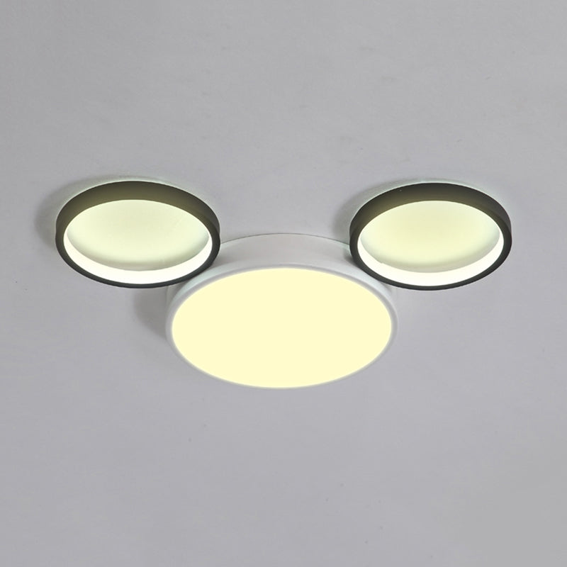 Mouse Shaped Ceiling Lamp Simple Style Acrylic Flush Mount Light in White for Child Bedroom