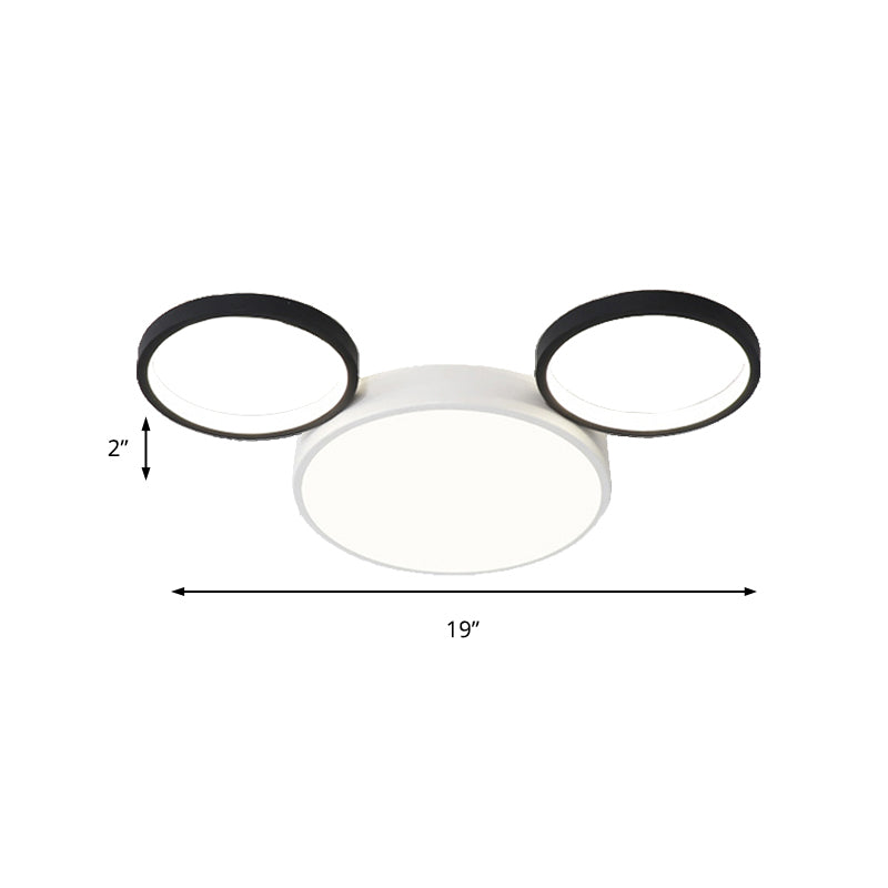 Maus Geformte Deckenlampe Einfache Stil Acryl Flush Mount Light in Weiß für Unterzimmer-Schlafzimmer