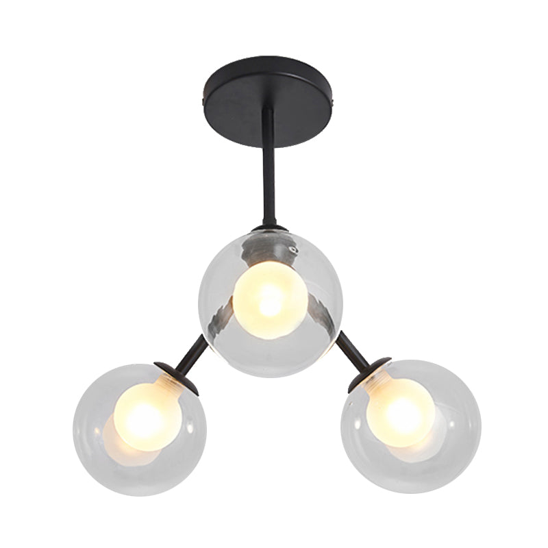 Modern Style Modo Chandelier 3 Lights Metal Flush Mount Light for Kid Bedroom Restaurant