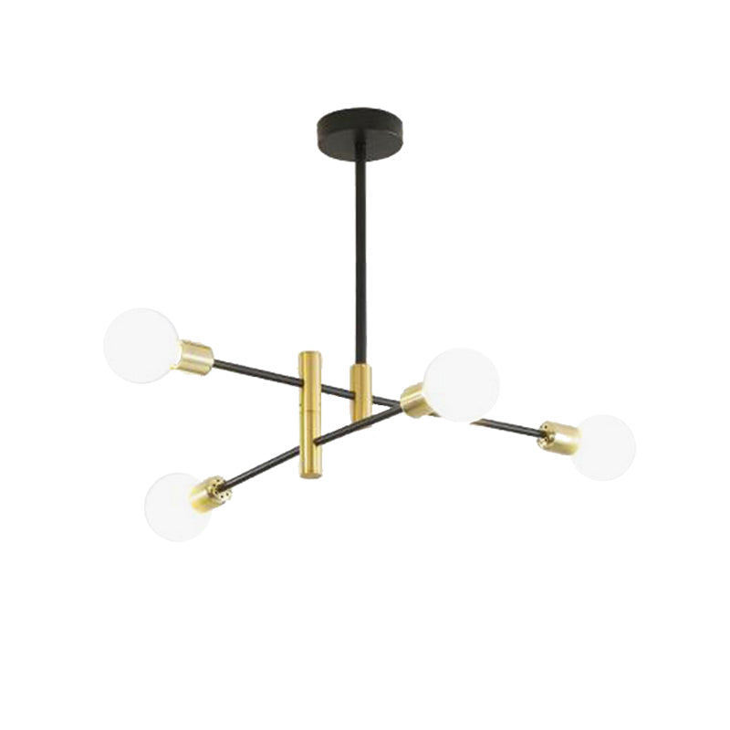 Stacked Adult Bedroom Chandelier Metallic Simple Style Pendant Light in Gold & Black