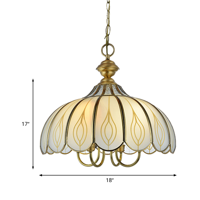 Luminaire de lustre à lustre en verre blanc