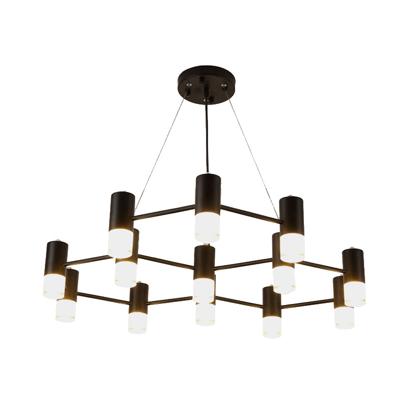 Modern Black Finish Hanging Light Honeycomb Metal Chandelier for Restaurant Cottage