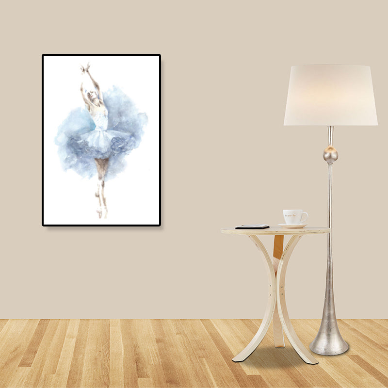 Pastel Drawing Ballet Girl Canvas Dance Nordic Textured Wall Art Print for Bedroom