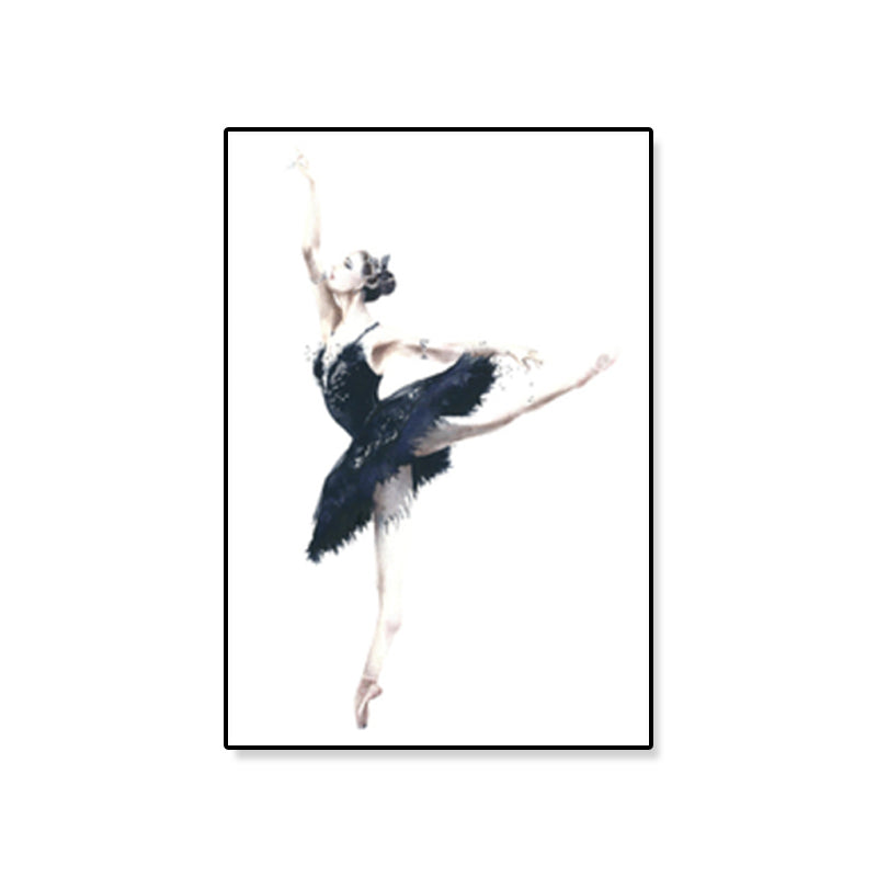 Pastel Drawing Ballet Girl Canvas Dance Nordic Textured Wall Art Print for Bedroom