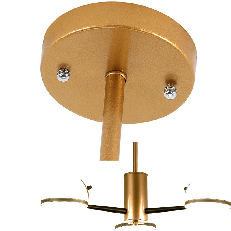 3/6 Light Orb Shade Chandelier Lighting Post Modern White Glass Ceiling Pendant Light in Gold