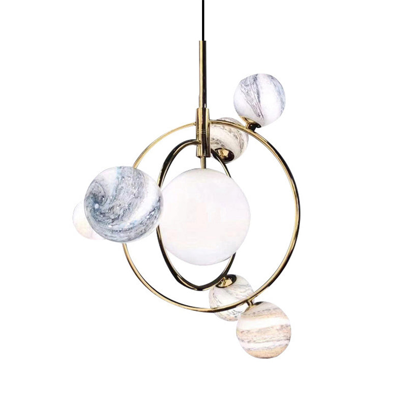 Gold Universe Suspension Light Creative Modern Metallic Chandelier for Living Room Hotel