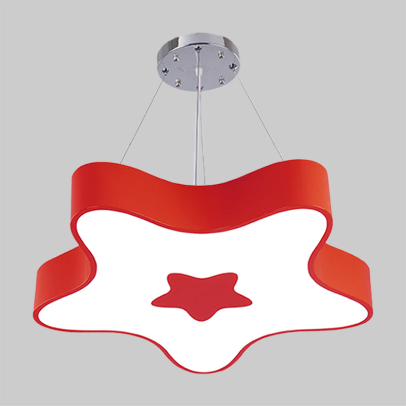 Zeester omlaag verlichting hanger Noordse acryl -led indoor kroonluchter lamp armatuur in rood/blauw/geel