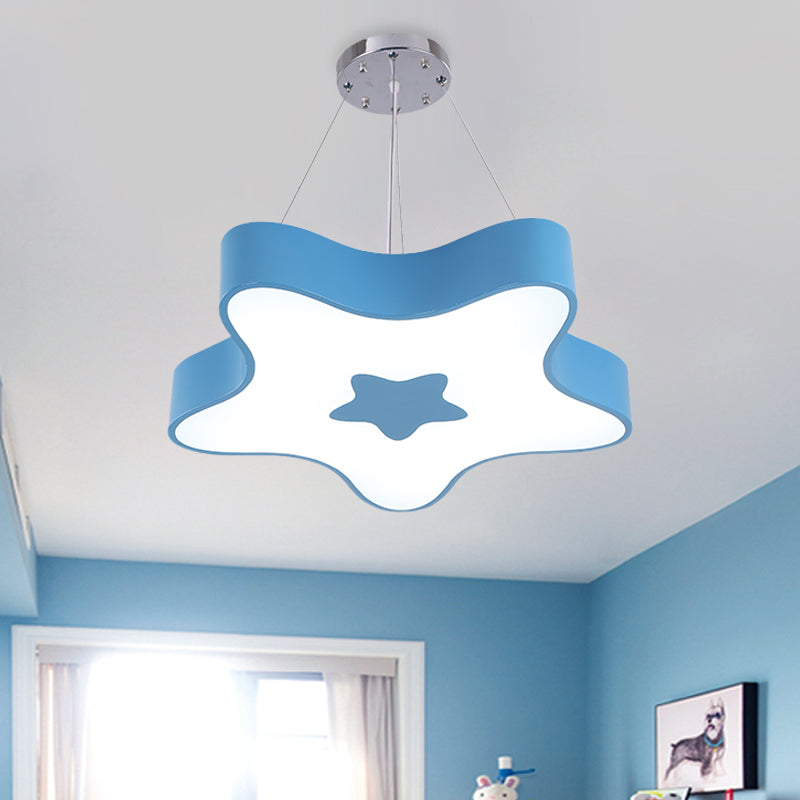 Zeester omlaag verlichting hanger Noordse acryl -led indoor kroonluchter lamp armatuur in rood/blauw/geel