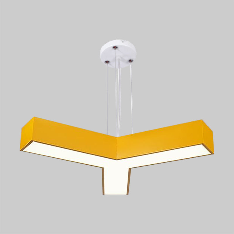 Acryl y-vorm kroonluchter verlichting creatieve witte/gele/blauwe led-ophanging hanger voor restaurant