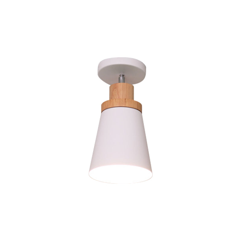 Ciotola/conica/cilindrica Lampada del soffitto Nordico Metal 1 luci a 1 luci/grigio scuro/verde e legno semifulco di montaggio con giunto per pivot