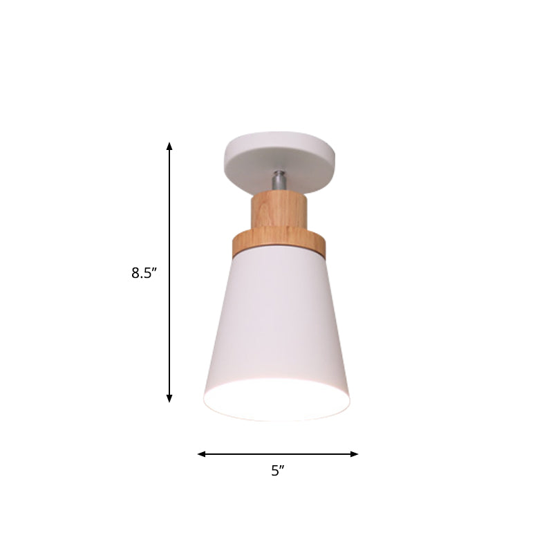 Ciotola/conica/cilindrica Lampada del soffitto Nordico Metal 1 luci a 1 luci/grigio scuro/verde e legno semifulco di montaggio con giunto per pivot